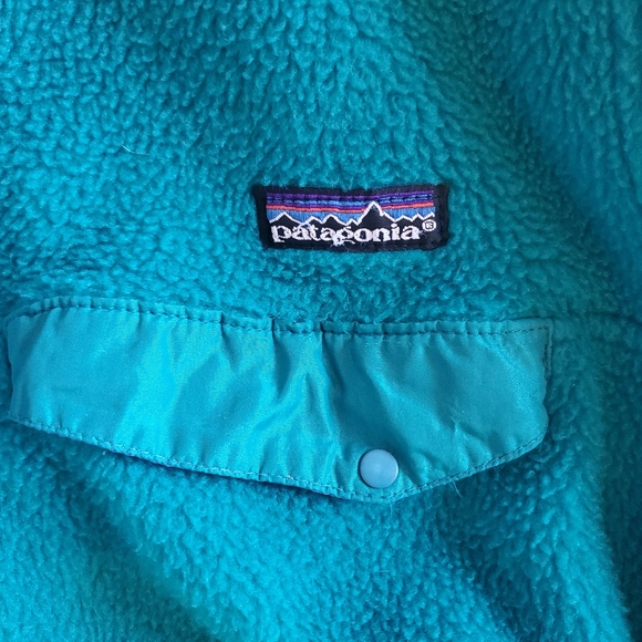 Patagonia Vintage Teal and Purple Synchila Snap T Fleece Pullover (L) - Picture 3 of 6